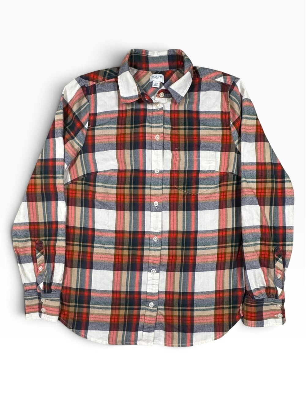 J Crew 100% Cotton Plaid Flannel Button-Down - Size XS